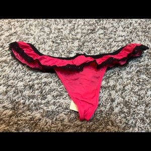 Aerie Red/Pink & Black Thong - Small